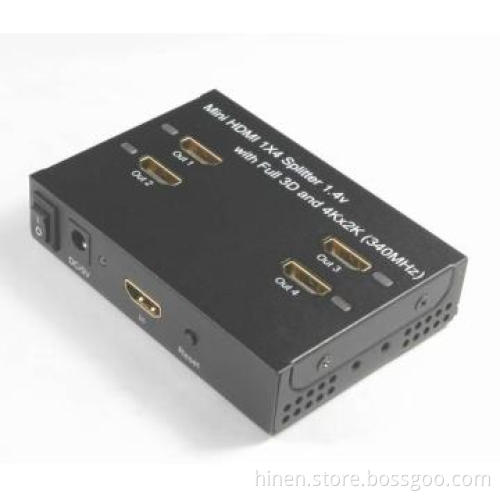 Mini HDMI 1X4 Splitter with Full 3D and 4Kx2K (340MHz)